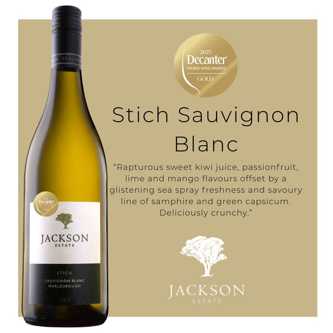 Jackson Estate Stich Sauvignon Blanc with its 2025 Decanter World Wine Awards Gold medal